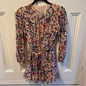 Loft floral midi tie dress